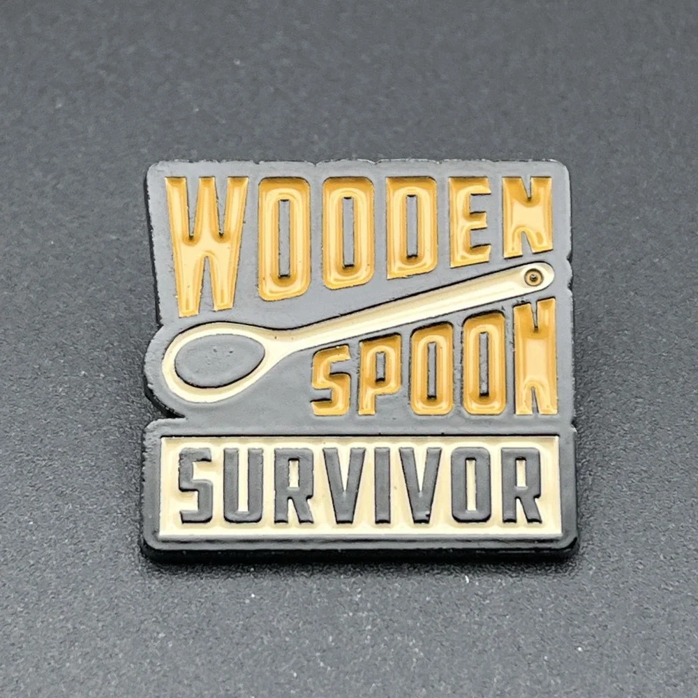 Wooden Spoon Survivor Funny Novelty Lapel Hat Pin‎